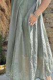 Made in Italy Sa Caleta Cotton Cap Sleeve Pocket Midaxi Dress Khaki